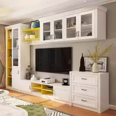 Nordic living room multifunctional TV cabinet economical modern simple combination wall cabinet TV cabinet background wall combination