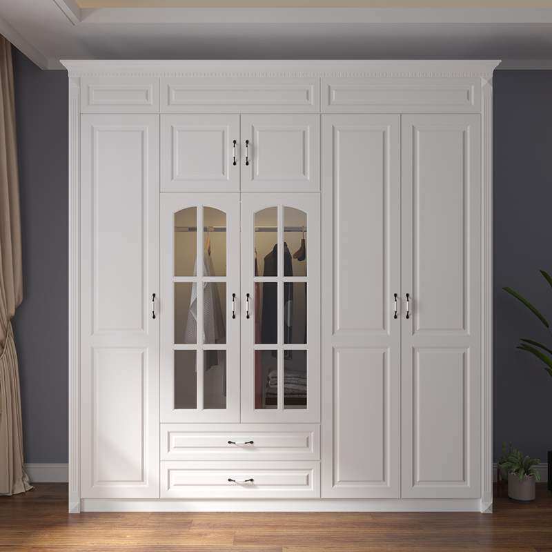 Eurostyle large wardrobe with glass door customised 45-6 doors cloakroom minimalist modern storage cabinet multifunction closet