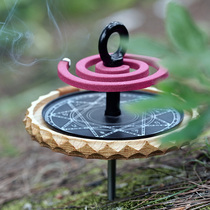 Thous Winds solid wood mosquito incense tray outdoor home black walnut wood Mosquito Incense Tray to pick up ash tray mosquito coil holder