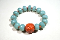 Hotan Jade Jasper Pink Teal Duck Egg Green Apple Bead Bucket Passepartout Bracelet