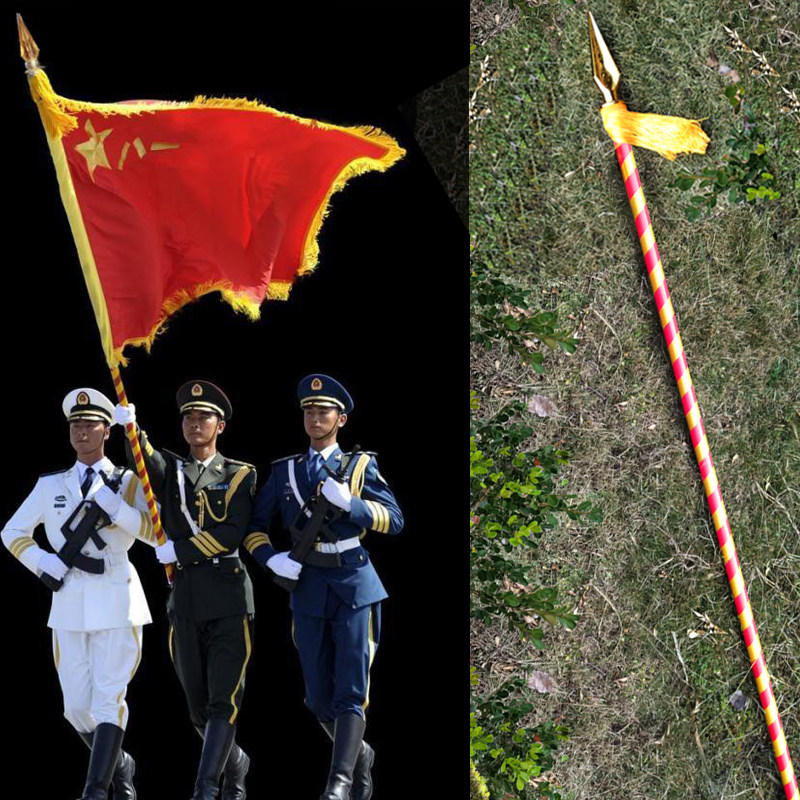 Whole branch 3m Handheld with striped Chess Flag Guard Honor Guard Honor Guard Red Yellow Striped Chess wearing the Flag Party Banner 81 Flag