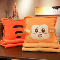 Summer air conditioning office single nap artifact blanket Coral fluff blanket summer folding thick section small can be stored