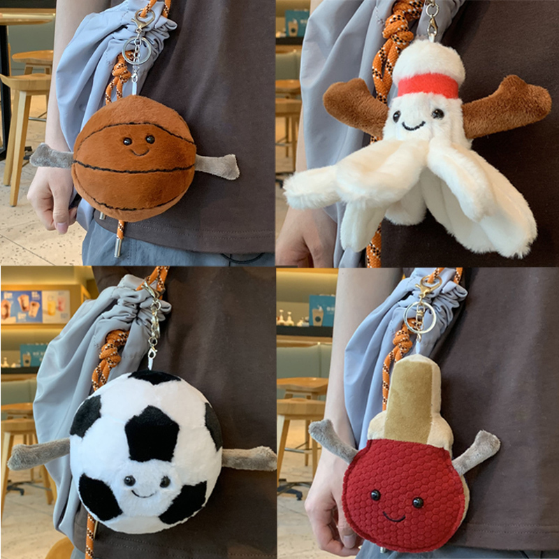 2025 New Basketball, Football, Baseball, Table Tennis Sports Car Keychain, Backpack Pendant, Small Accessories Key Chain