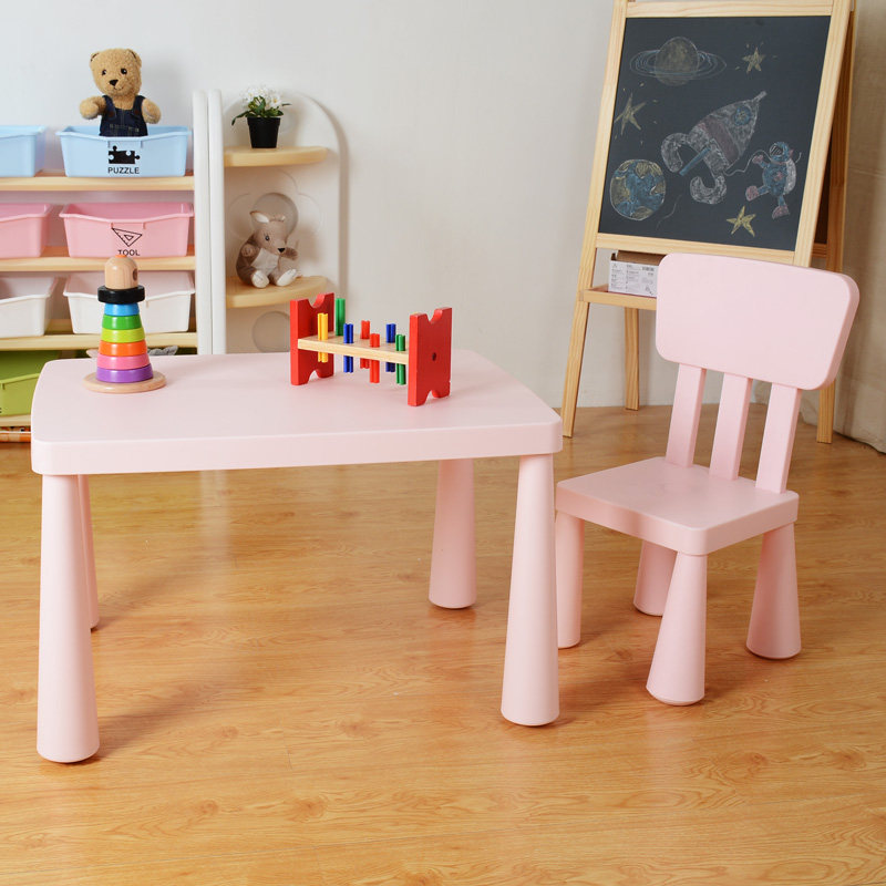 Xinlan IKEA kindergarten children's table and chair set plastic table chair baby study table children's toy table thickening