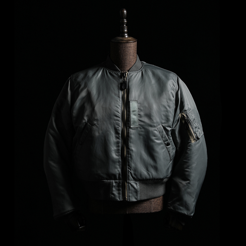 Gizemo Early Air Force Ma1 Flight Jacket Thick Wool Lining Retro Cold-Proof Short Nylon Ma-1