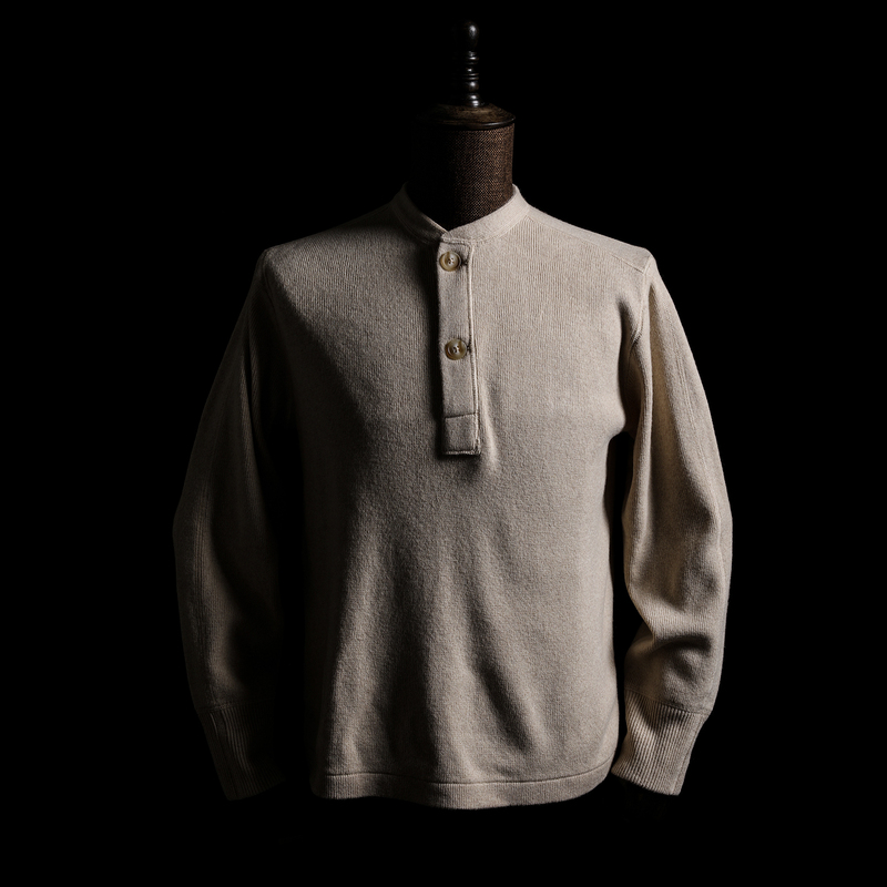 Gizemo Tibetan Yak Wool Blend Pullover Henry Collar Sweater American Retro Warm Merino Wool Sweater