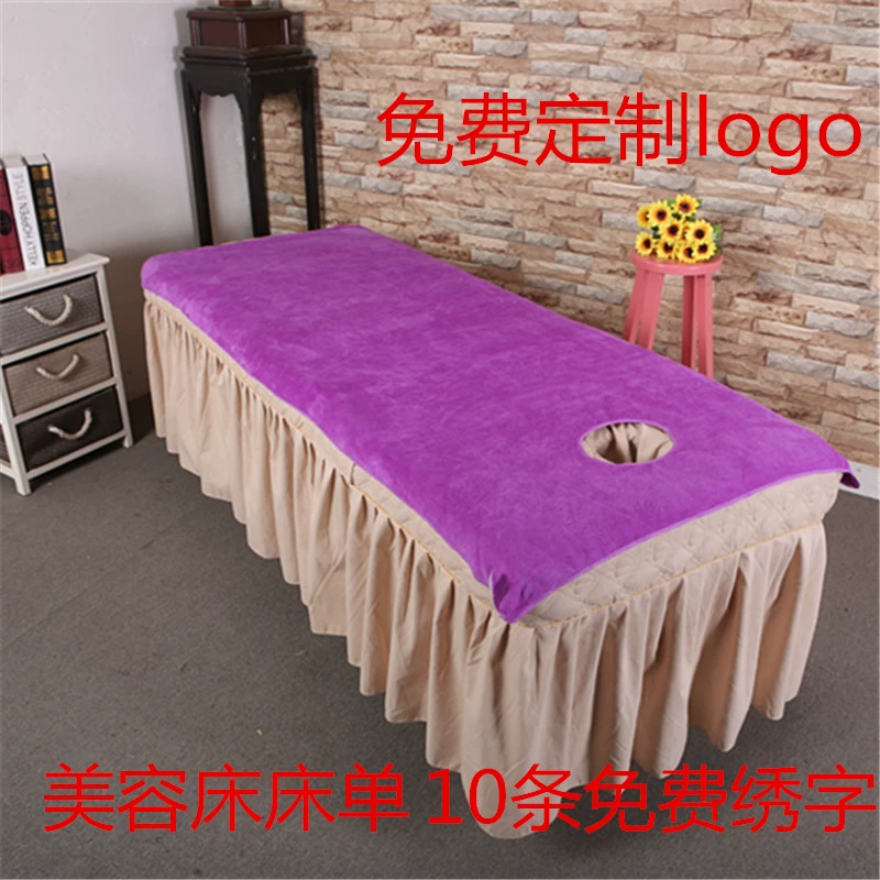 Thẩm mỹ viện khăn trải giường massage vật lý trị liệu massage móng chân cửa hàng làm đẹp giường trắng tấm giường với lỗ giường đặc biệt khăn lớn - Khăn trải giường