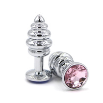 Spiral Metal Anal Plug Chrysanthemum Vestibular Anal development of male and female supplies Self-turbation Sexual Expansion Anal Adult Sex Toys
