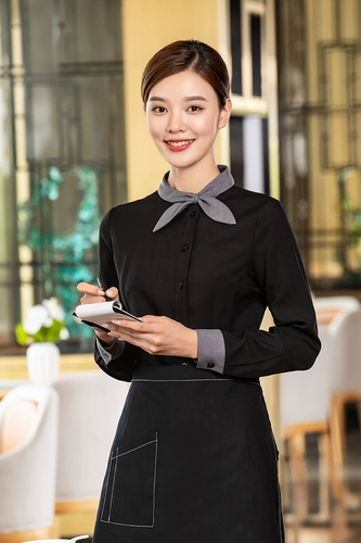 Официант ресторан Работая одежда Осень и зимняя Женская Горная горшка Женская горшка Женская горшка Ресторан