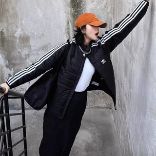 Adidas clover winter men's and women's sports warm stand-up collar wear-resistant cotton jacket hl9212