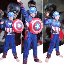 USA captain Halloween Cosplay childrens character dressed as costume Avengers Union boy muscle clothes