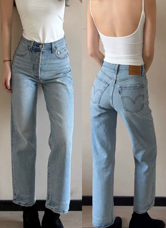 Authentic In-Stock Levi's Women's 501'90S Mid-High Waist Straight Light-Colored Loose Jeans A1959 Authentic In-Stock Levi's Women's 501'90S Mid-High Waist Straight Light-Colored Loose Jeans A1959