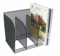Three-file document rack Metal mesh three-grid iron mesh book stand finishing rack Book stand data rack File frame 3006