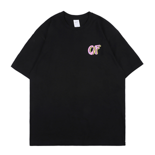 ODD FUTURE OF LOGO嘻哈街头美潮卡通OF甜甜圈男女短袖T恤情侣装