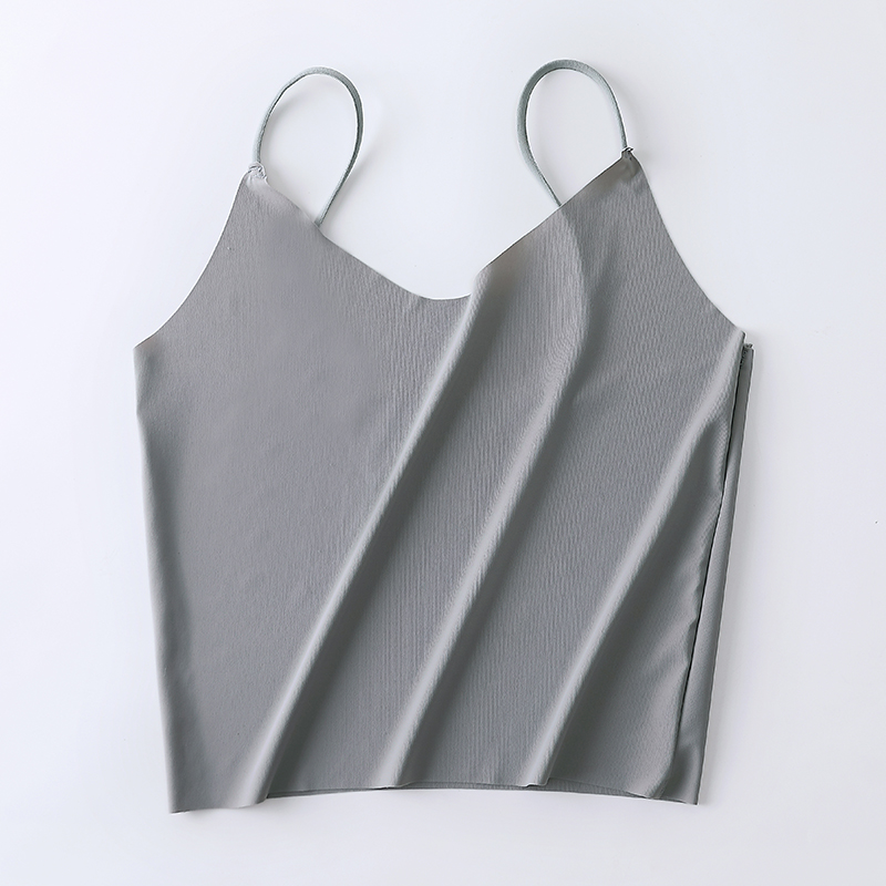 2-piece thin shoulder strap anti-light small camisole cool bandeau short section exposed navel beauty back film body slim wrap chest