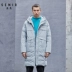 Semir mùa đông mới của nam giới thể thao và giải trí xu hướng công cụ giải trí in áo khoác bông có mũ trùm đầu dày áo khoác đệm dài triều - Bông