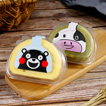 Single cake roll box Swiss roll Japanese baking bread West half round blister transparent box 100 sets