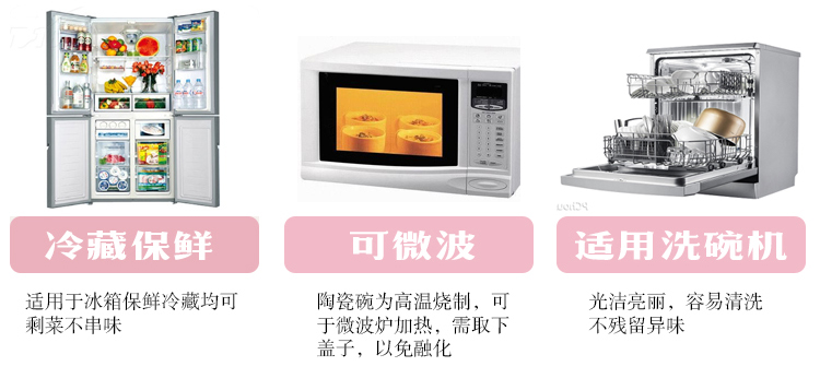 Gốm tươi bát ba mảnh hộp ăn trưa lò vi sóng đặc biệt hộp cơm trưa tủ lạnh giữ kín bát có nắp bát ăn liền - Hộp cơm điện sưởi ấm ủ cơm cắm điện