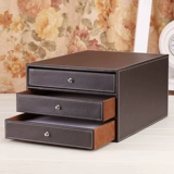 Симптомы на рабочем столе кожаного офисного рабочего стола, ящик для хранения ящика -в стиле данных, трехслойное хранилище TIDELL