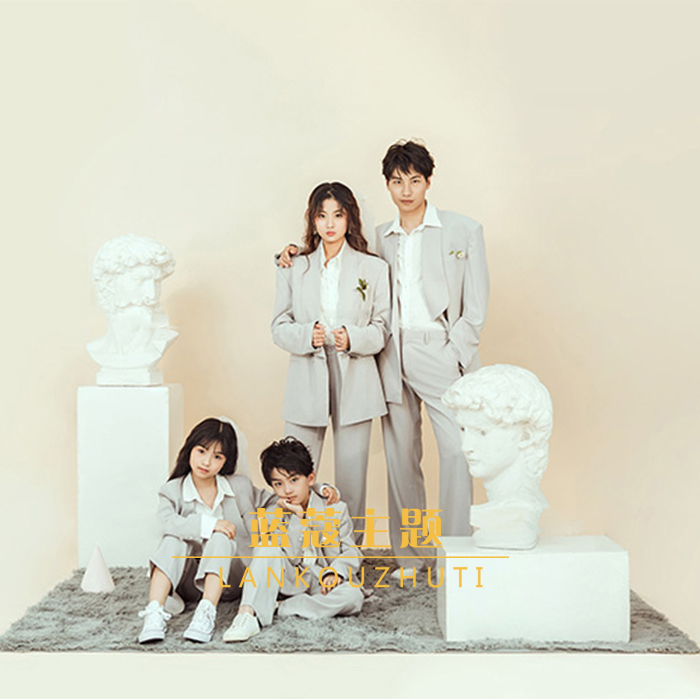 2022 exhibition new photo studio simple parent-child photo photo clothing a family of four suits fashion art photo