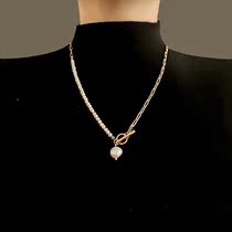 Super gentle French otbutton fresh water pearl chain sweet cool wind a multi-band adjustable necklace HT0269