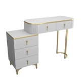 Современный и минималистичный туалетный столик из натурального дерева для спальни, система хранения, изысканный стиль