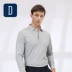 David Hill 2018 mùa thu mới áo sơ mi polo dài tay nam doanh nhân nam áo thun cotton dài tay áo phông nam có cổ Polo