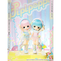 Spot Japanese Azone collection person doll 6 points cute KIKIPOP pink hair blue hair PIPIPOPPI