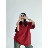 Летняя хлопковая ретро футболка из жемчуга для влюбленных, в американском стиле, с вышивкой, короткий рукав