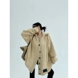 Зимняя толстовка с капюшоном, свитер, куртка, кардиган для влюбленных, изысканный стиль, увеличенная толщина, свободный крой