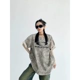 Летняя небольшая дизайнерская хлопковая футболка, тренд сезона, 3D, короткий рукав, свободный крой