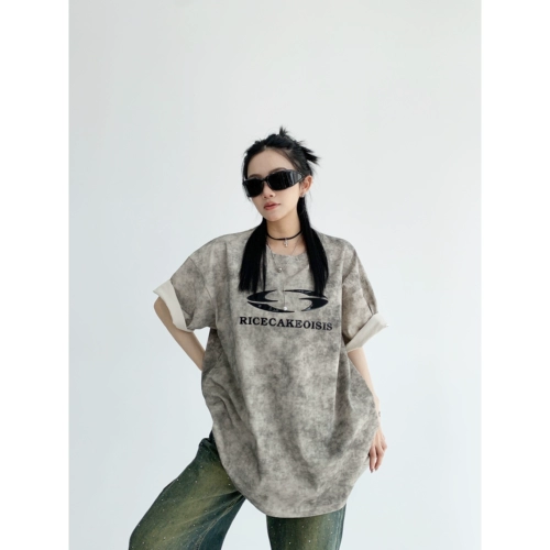 Летняя небольшая дизайнерская хлопковая футболка, тренд сезона, 3D, короткий рукав, свободный крой