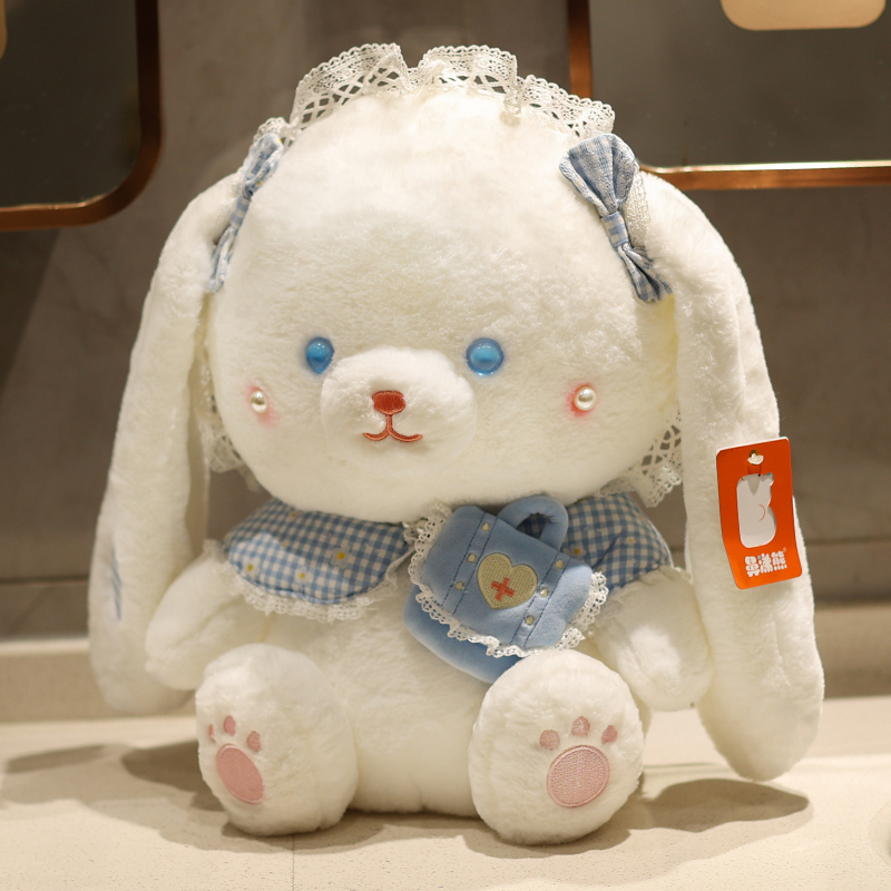 Cute Lolita bunny doll little white bunny soothing doll doll birthday gift girl bed plush toy