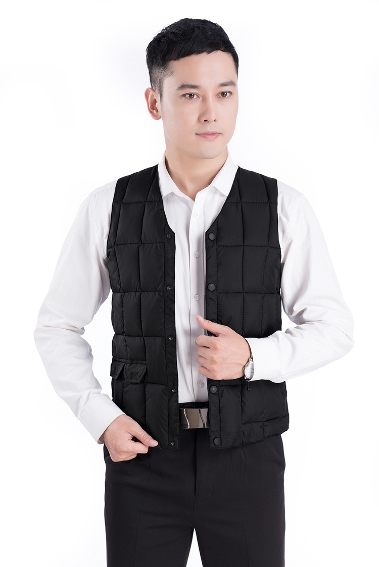 Áo vest nam trẻ trung và nam trung niên ấm áp cotton mùa thu và mùa đông vest vest vest mùa thu áo khoác nam áo vest nam tuổi 50