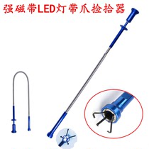 Stainless steel pipe dredge sewer picker four claws bendable 1 6 meters plus long spring grabber