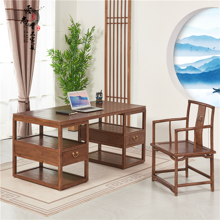 Calligraphy table solid wood painting case new Chinese painting desk desk desk home Zen office computer simple desk customization