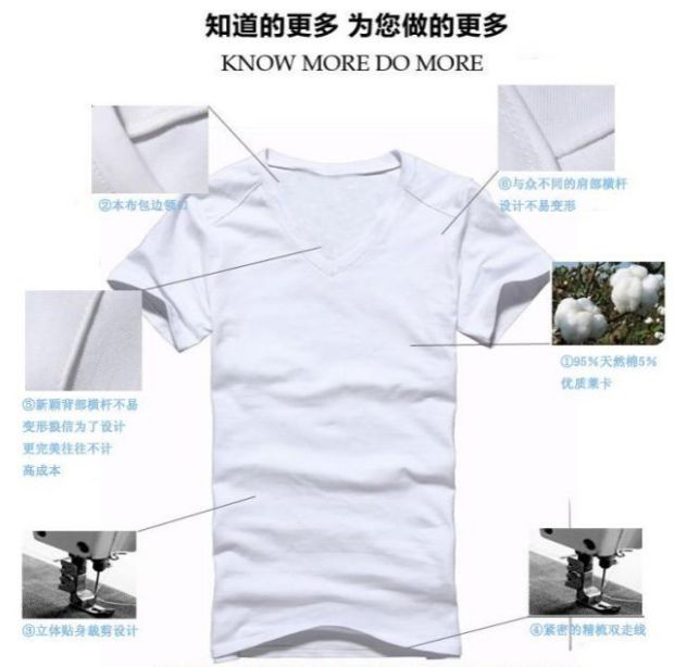 Chim đỏ ngực chính hãng Đàn ông cổ tròn tay áo ngắn tay áo cổ chữ V nửa tay áo thun mỏng màu rắn áo thun học sinh bó sát áo phông nam tay ngắn có cổ