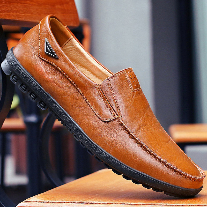 Camel Yun Summer 2022 new soy bean shoes male leather leather shoes soft men shoes with one foot