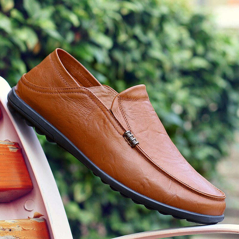 Bean Bean Shoes Man Genuine Leather Fall Breathable Fashion Trends Han Edition Casual Leather Shoes Man Sloth Man A Foot foot Shoes Men's Shoes