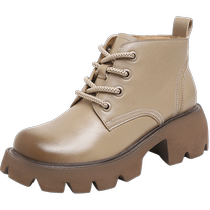 Camel Outdoor Shoes Womens Shoes 2024 Spring and Autumn New Thick Sole Heightening Fashion Short Boots Fashion Trend Non-Slip Fashion Boots