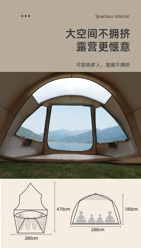 Lều ngoài trời Camel có tán cắm trại di động chống mưa và chống nắng có thể gập lại phủ bạc dã ngoại thiết bị cắm trại mở nhanh lều cắm trại 2 người làm lều cắm trại