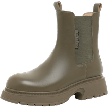 Camel Outdoor Shoes Womens Shoes 2024 Autumn and Winter New Thick-soled Heightening Martin Boots Retro Chelsea Boots Womens Internet Celebrities Thin