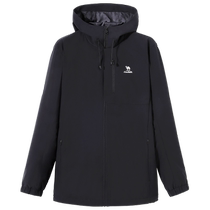 Camel sports windbreaker jacket for men 2024 autumn and winter new woven hooded outdoor mountaineering waterproof and windproof jacket