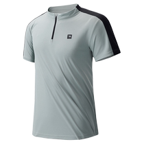 Camel fitness clothing quick-drying clothing mens T-shirt summer sun protection ice breathable short-sleeved running sports stand-up collar top