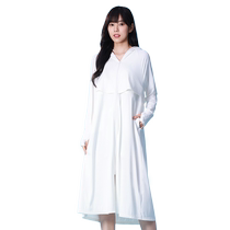 Camel cold white leather outdoor long sun protection clothing for women 2024 summer new style light and ice-like breathable full body sun protection clothing