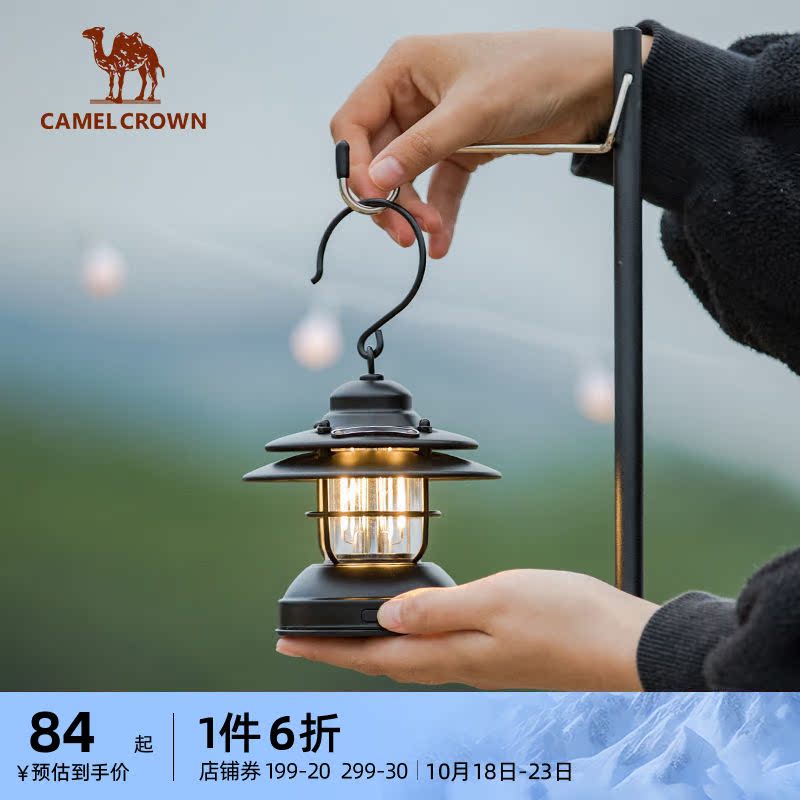 Outdoor Delicate Camping Outdoor Campsite Light Small Portable USB Battery Chandelia Retro Camping Tent Floodlight-Taobao