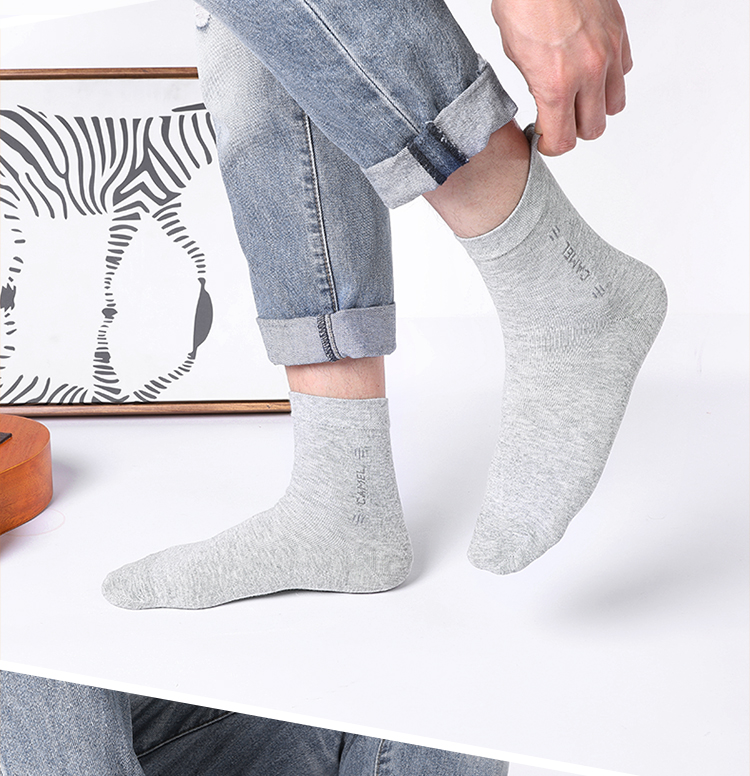 Camel vớ vớ Joker trong ống Cotton Thoải mái thoáng khí mồ hôi Khử mùi Cotton vớ nam Thể thao Stockings 6 cặp - Vớ thể thao tất thể thao feetures