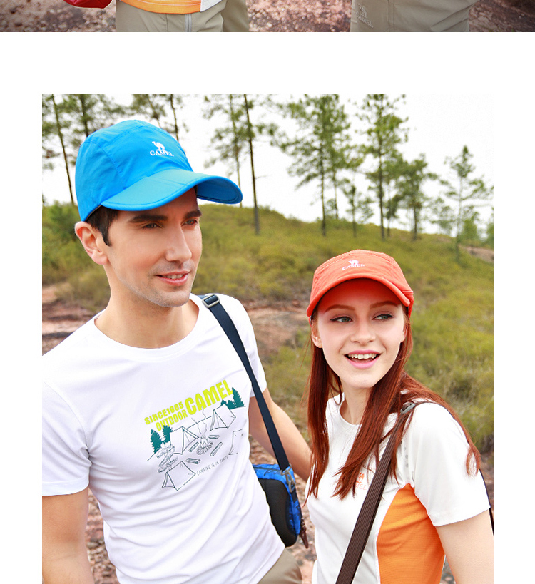CAMEL / Lạc đà gấp ngoài trời Mũ bóng chày Mũ thể thao bóng râm Mũ đi du lịch Unisex mũ lưỡi trai đen
