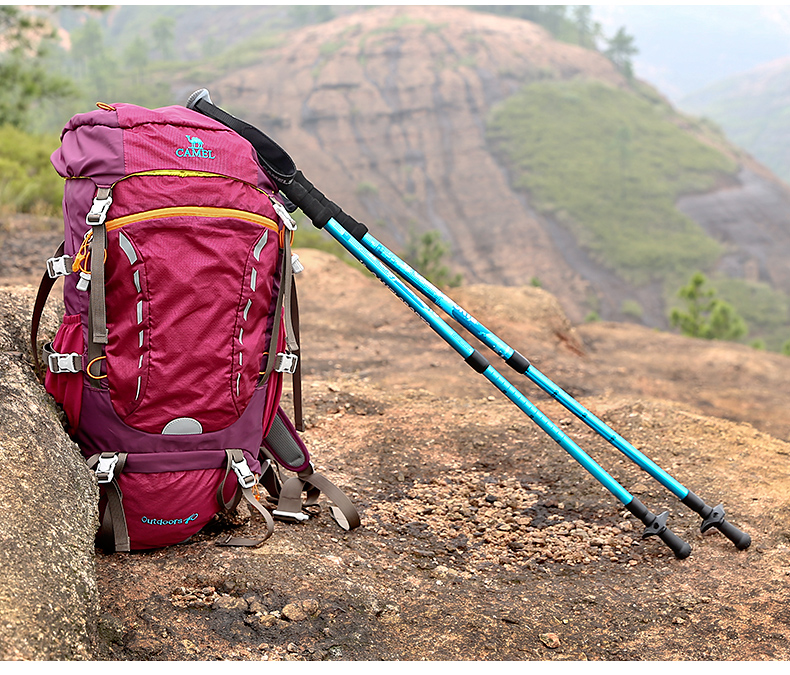 Lạc đà lạc đà đi bộ 3 gậy cầm thẳng siêu nhẹ kính thiên văn carbon gấp nhôm trekking cực - Gậy / gậy gậy dành cho người cao tuổi