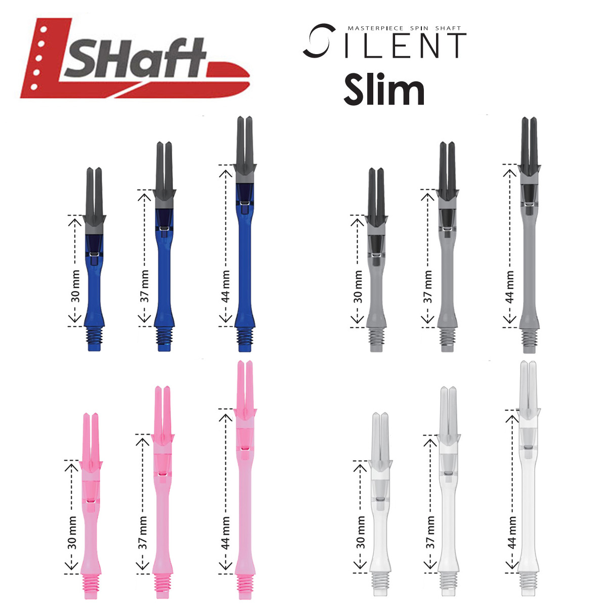 Japanese original L-style thin waist rotating dart rod L-Shaft SILENT full color full length dart rod